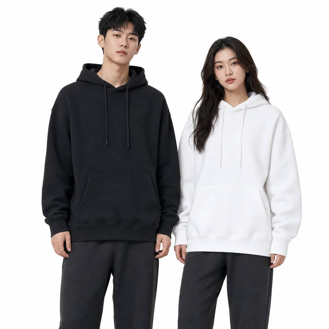 Black and white pullover hoodies for custom team apparel