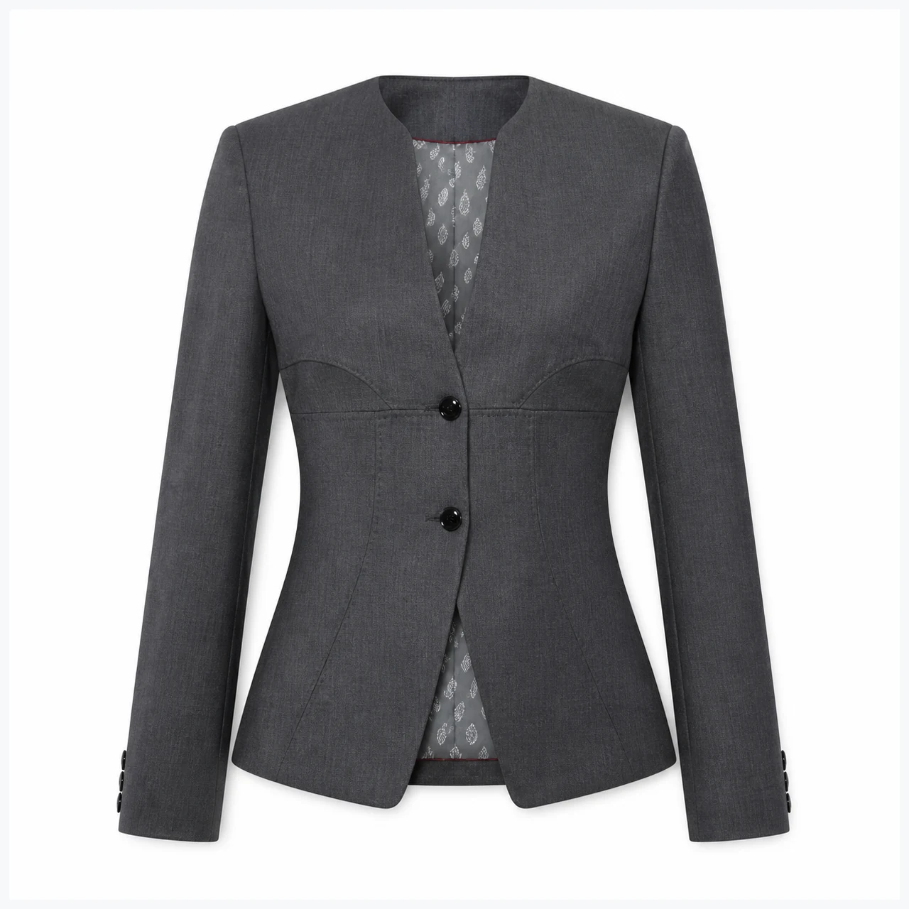 Front view of High-Wool Women's Tailored Blazer GAR-BL-004