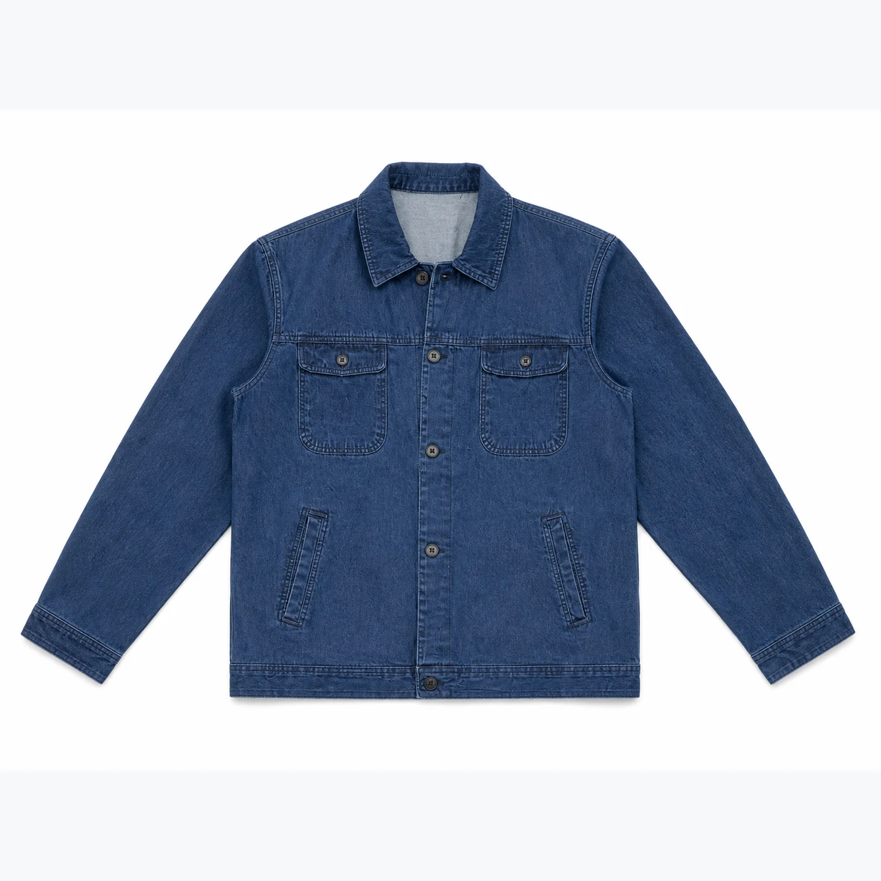 Front view of Mid-Blue Denim Work Jacket GAR-DJ-002
