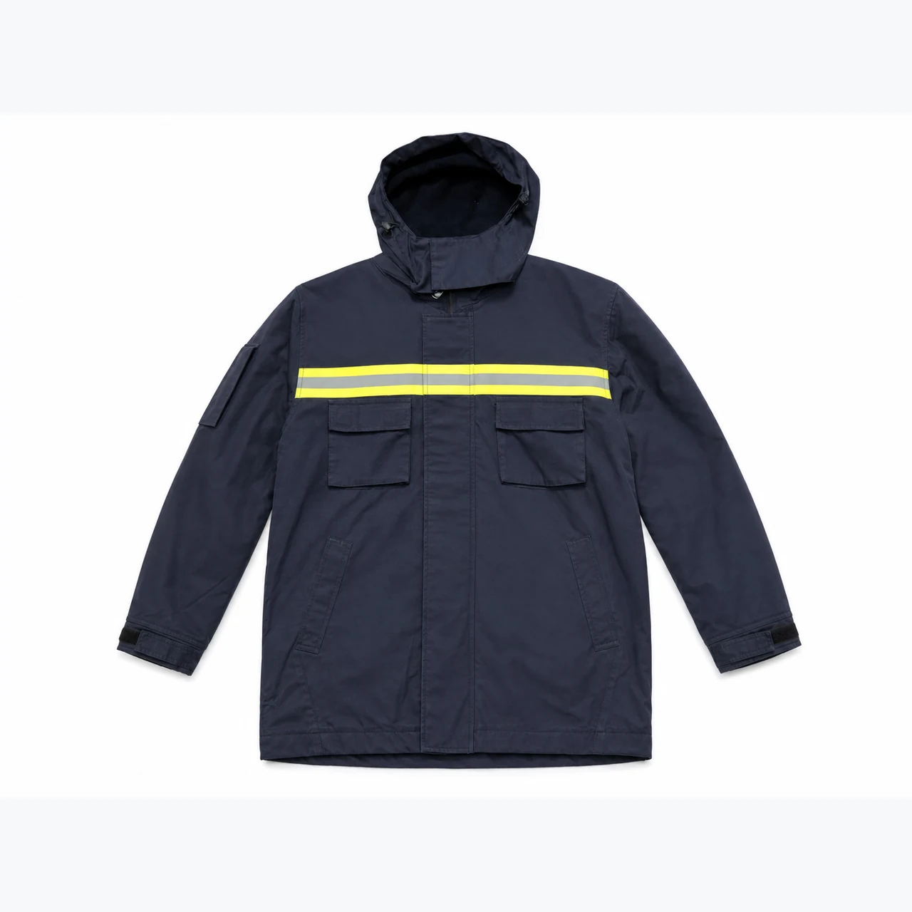 Front view of Aramid High-Visibility Hooded Jacket GAR-OJ-002