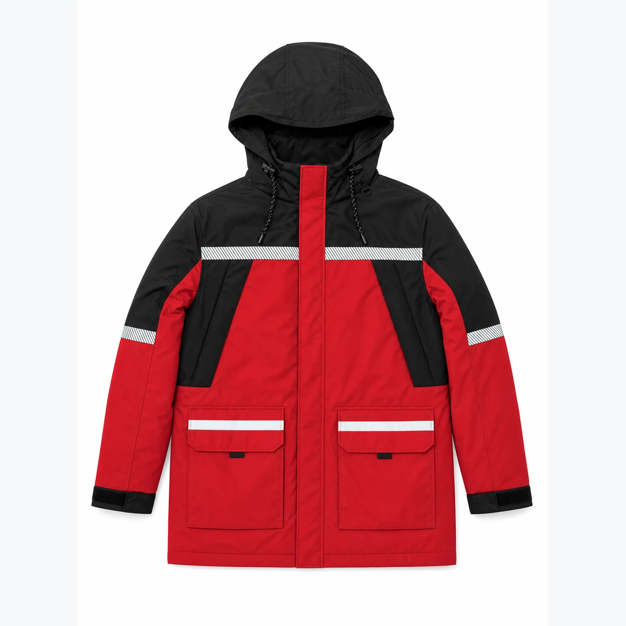 Front view of Polyester Insulated Hooded Work Jacket GAR-OJ-003