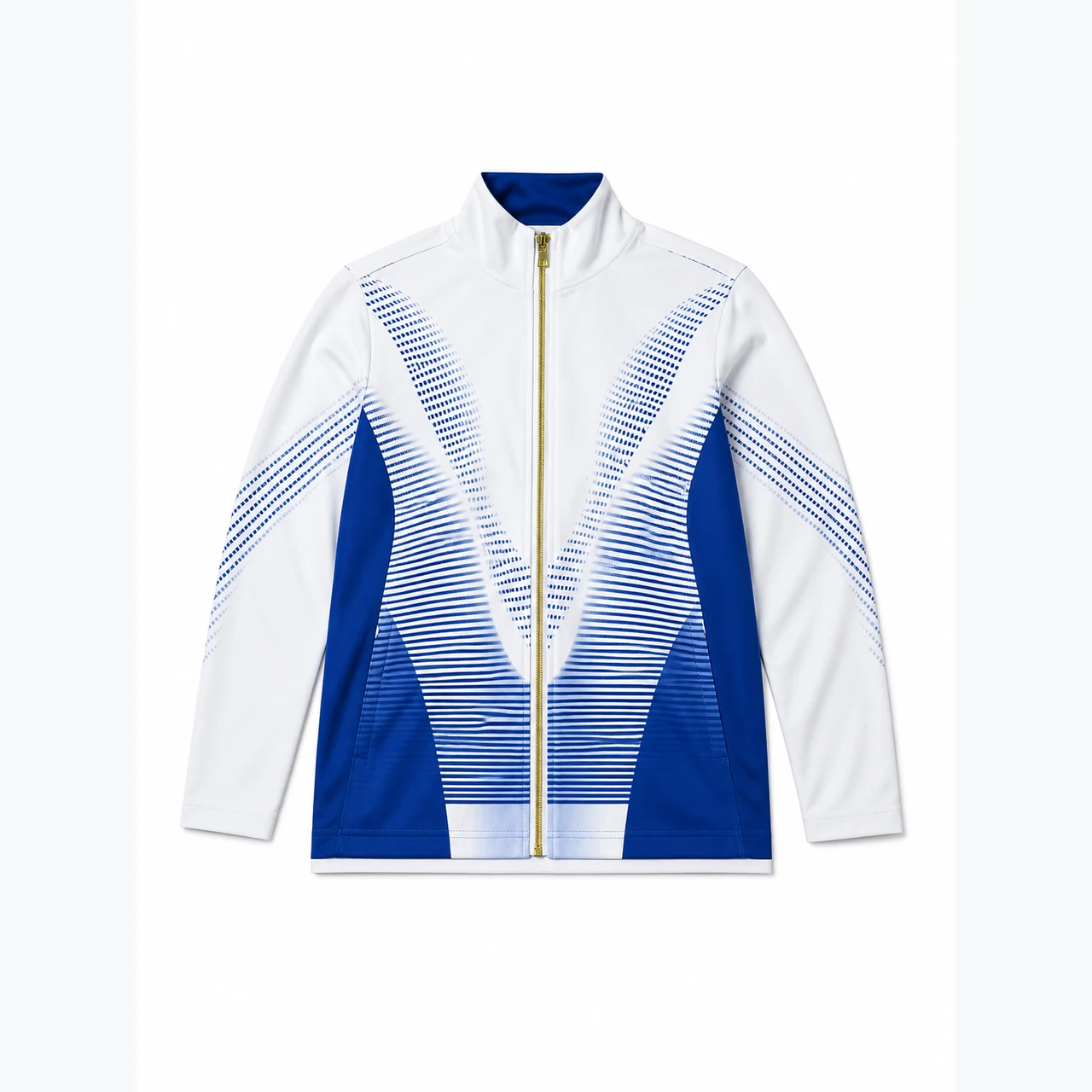 Front view of Blue-and-White Team Track Jacket GAR-TJ-001