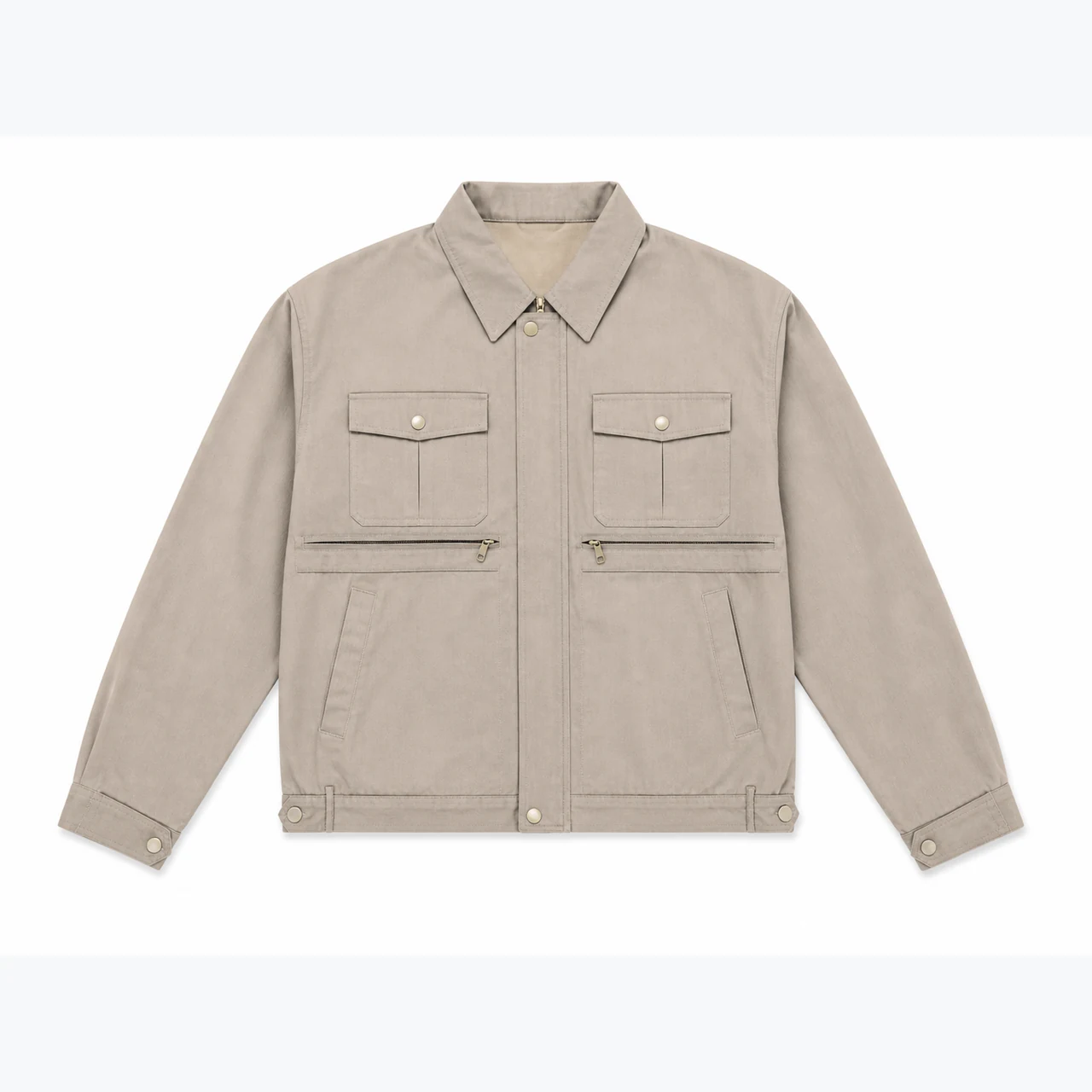 Front view of Cotton Twill Work Jacket GAR-WJ-001