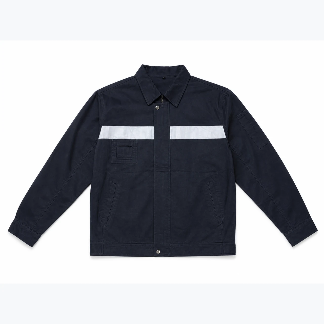 Front view of Cotton Work Jacket with Reflective Detail GAR-WJ-002