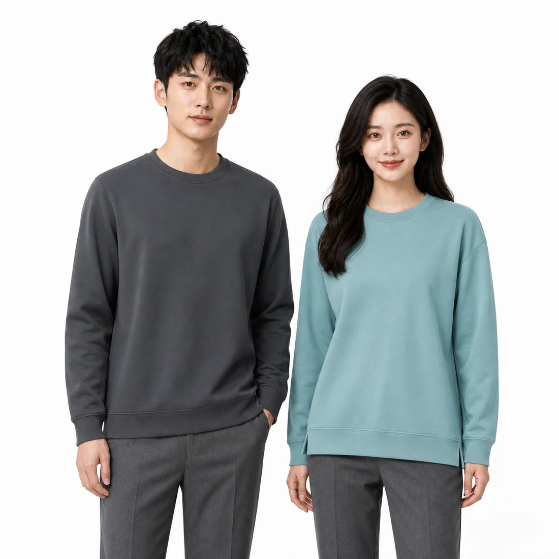 Men's and women's cotton-rich crew-neck team sweatshirts