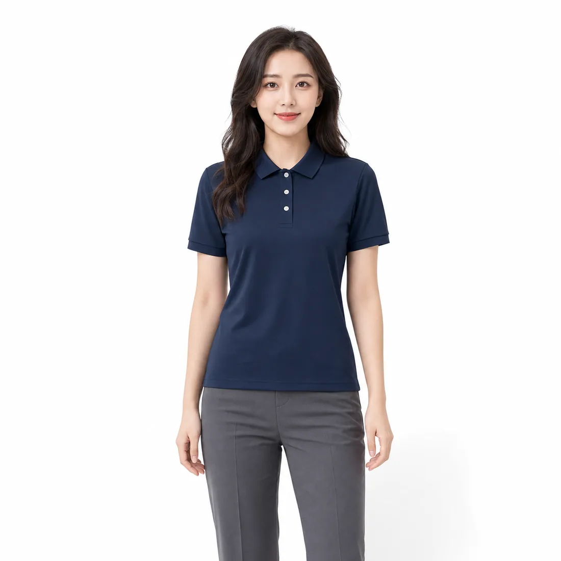 Women's navy quick-dry corporate polo shirt