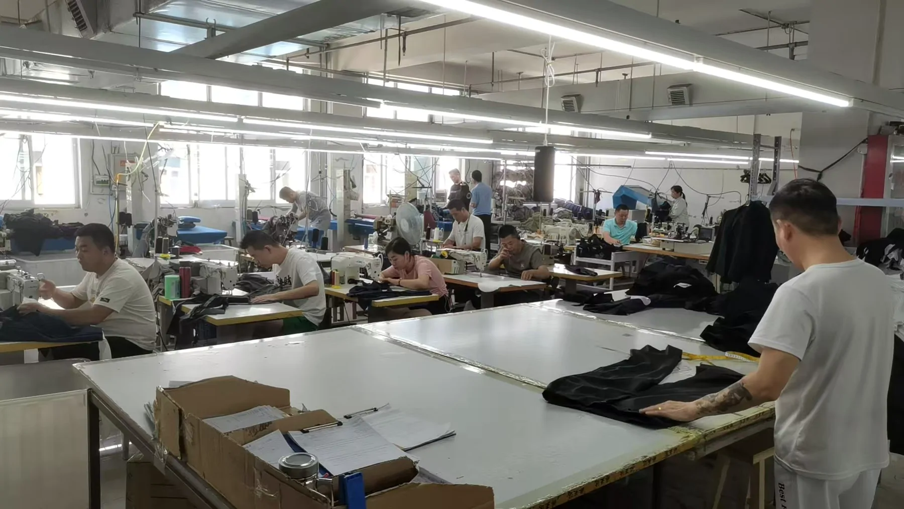 Garment production and quality inspection area