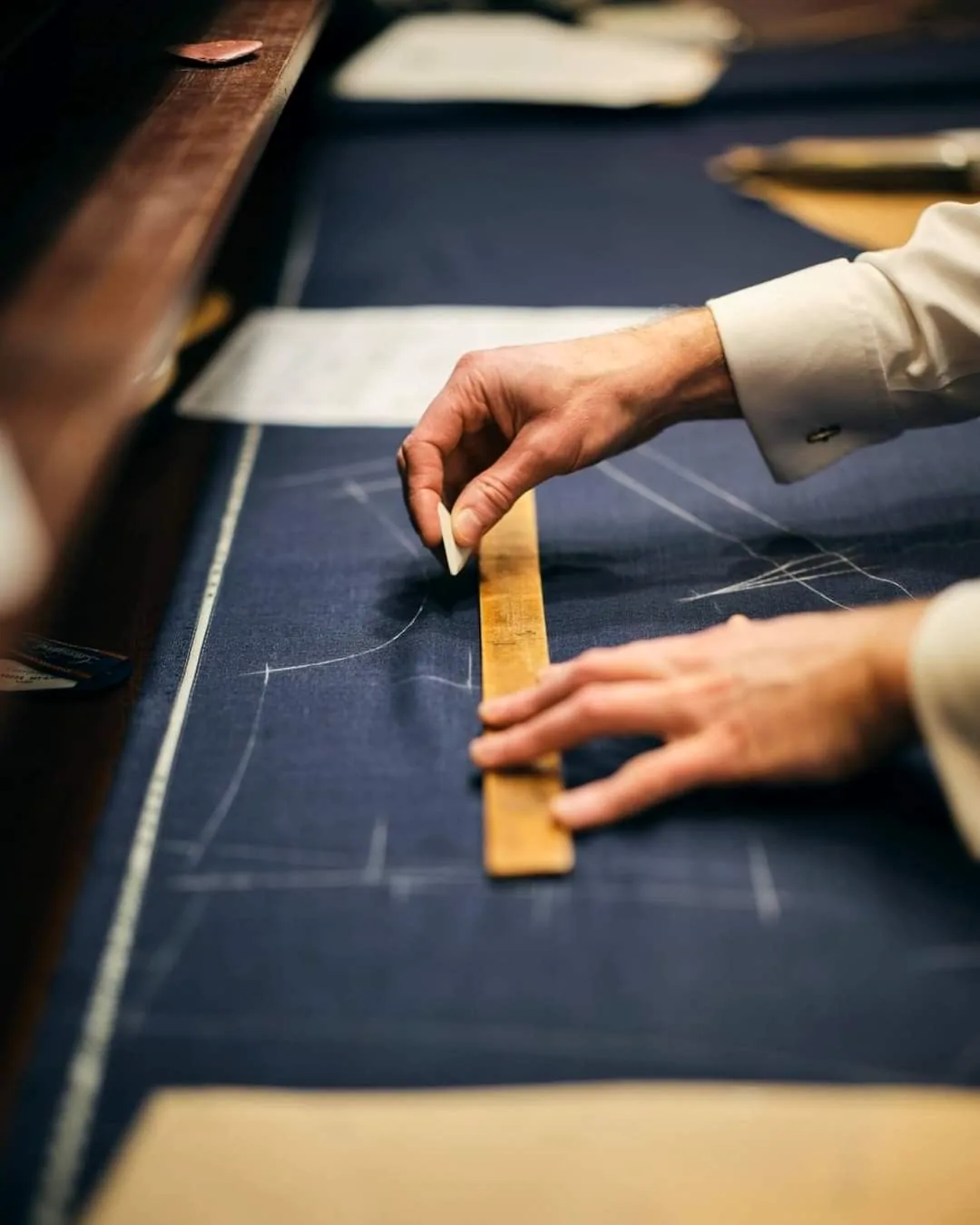 Garment design and pattern direction being reviewed